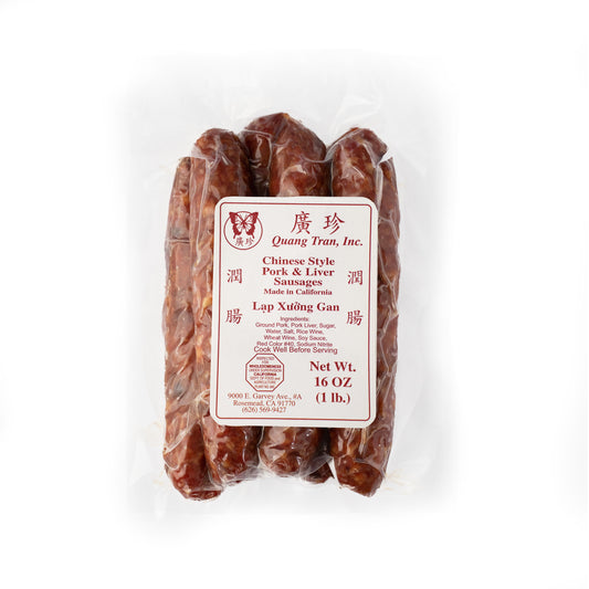 chinese style pork and liver sausages in package